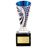 Defender Football Trophy Cup Silver & Blue TR20510