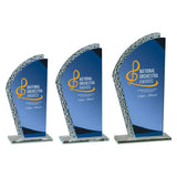 Hawk Glass Award Blue & Silver - Blue|Silver - CR25305