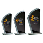 Hawk Glass Award Black & Silver - Black|Silver - CR25306