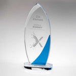 CLEAR/BLUE GLASS EYELET PLAQUE (10mm THICK) | JB1900