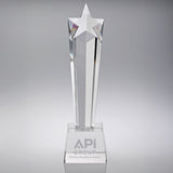 CLEAR GLASS STAR COLUMN ON BASE  - JB4100