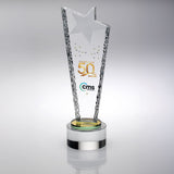 CLEAR FROSTED STAR COLUMN WITH YELLOW COLLAR  - JB5050