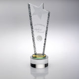 CLEAR FROSTED STAR COLUMN WITH YELLOW COLLAR  - JB5050