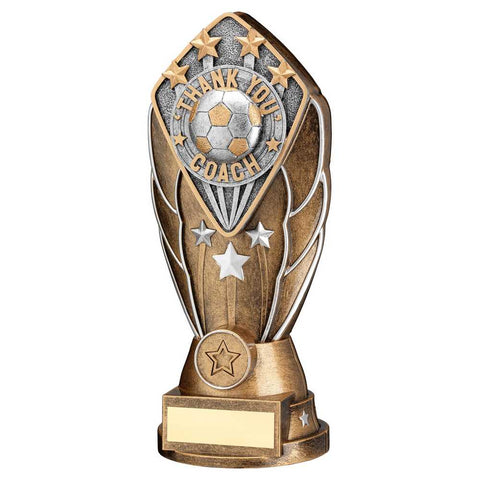 BRZ/SILV DIAMOND COLUMN THANK YOU COACH FOOTBALL | JR1-F1028