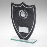 STONE EFFECT GLASS SHIELD WITH FOOTBALL | JR1-TD419G