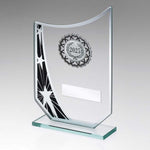 JADE/BLK/SILV GLASS STAR PLAQUE WITH SILV/BLK TRIM TROPHY | JR17-TY185
