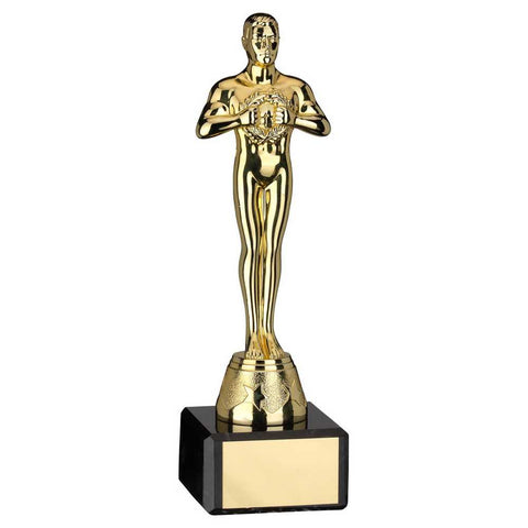GOLD PLASTIC 'ACHIEVEMENT' FIGURE ON BLACK MARBLE | JR19-TYF508
