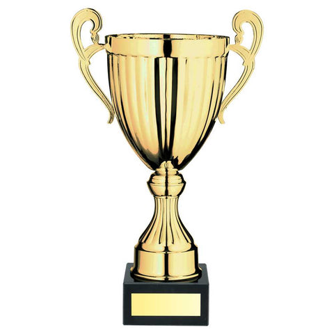 GOLD CONICAL TROPHY CUP WITH HANDLES | JR22-AC26