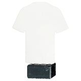 WHITE SUBLIMATION SHIRT PLAQUE ON BLACK MARBLE BASE  - JR25-SUB11