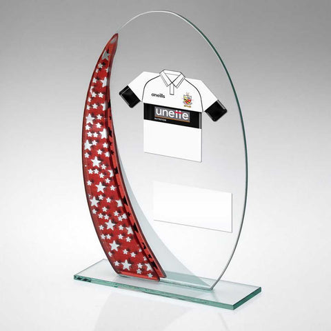 JADE/RED/SILVER OVAL GLASS AND PLATE - (REQUIRES SHIRT C) | JR4-RB4