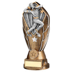 BRZ/SILV DIAMOND COLUMN CRICKET BOWLER | JR6-F1013