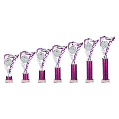 Frenzy Multisport Tube Trophy Silver & P - Purple|Silver - TR24519A