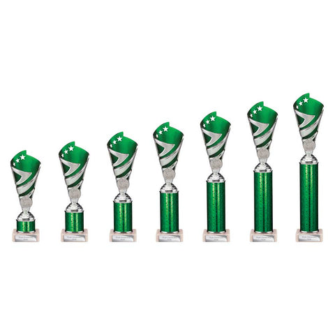 Hurricane Multisport Plastic Tube Cup - Green|Silver - TR24544A