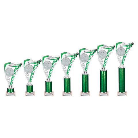 Frenzy Multisport Tube Trophy Siver & Gr - Green|Silver - TR24614A