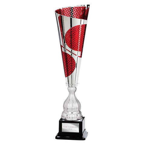 Quest Laser Cut Cup Silver & Red - Red|Silver - TR25604