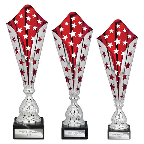 Galaxy Laser Trophy Silver & Red -  TR25616