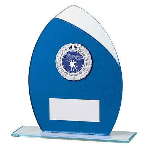 Draco Glitter Glass Award Blue CR19621