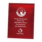 Ruby Red Glass Mirrored Award CR2135