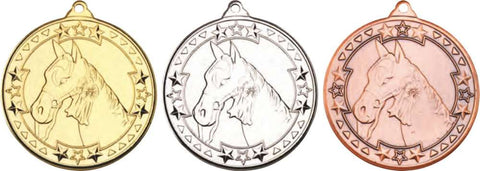 Horse Equestrian Medal & Ribbon 50mm (M92)