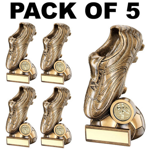 5 PACK of Football Boot Trophies RF355
