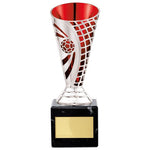 Defender Football Trophy Cup Silver & Red 170mm