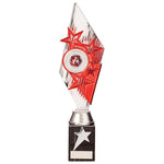 Pizzazz Plastic Trophy Silver & Red TR20519