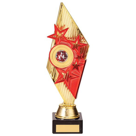 Pizzazz Plastic Trophy Gold & Red 280mm