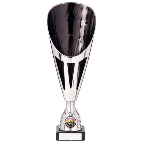 Rising Stars Deluxe Plastic Lazer Cup Silver & Black 305mm