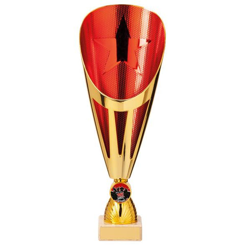 Rising Stars Deluxe Plastic Lazer Cup Gold & Red 295mm