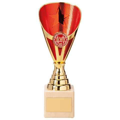 Rising Stars Premium Plastic Trophy Gold & Red 200mm