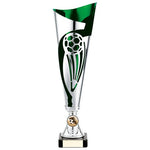 Champions Football Cup Silver & Green 325mm