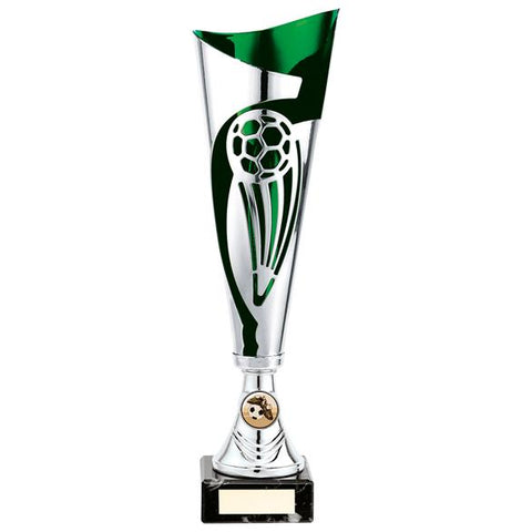 Champions Football Cup Silver & Green 340mm